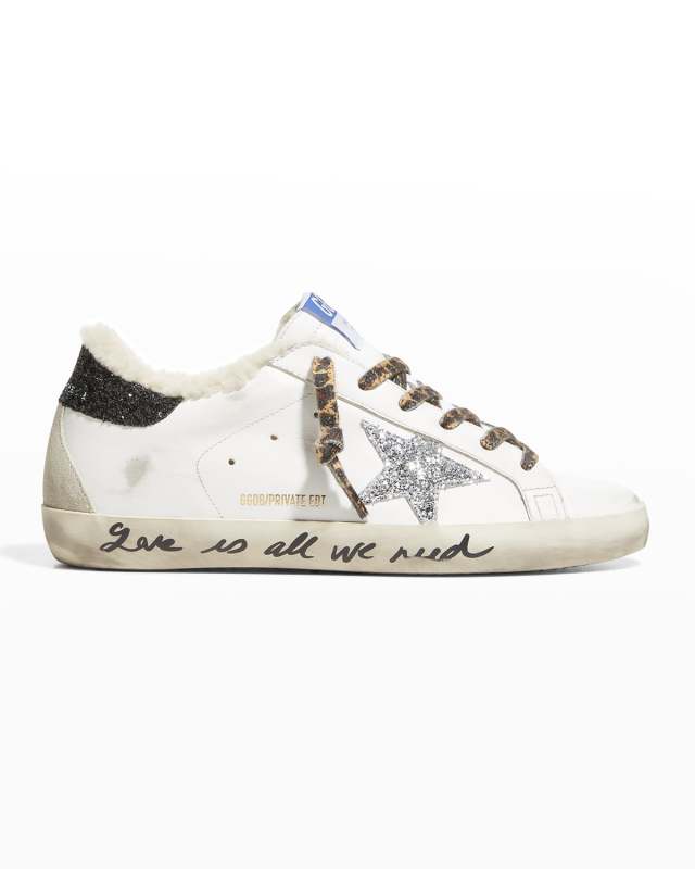 Superstar Leopard-Print Lace Shearling Sneakers